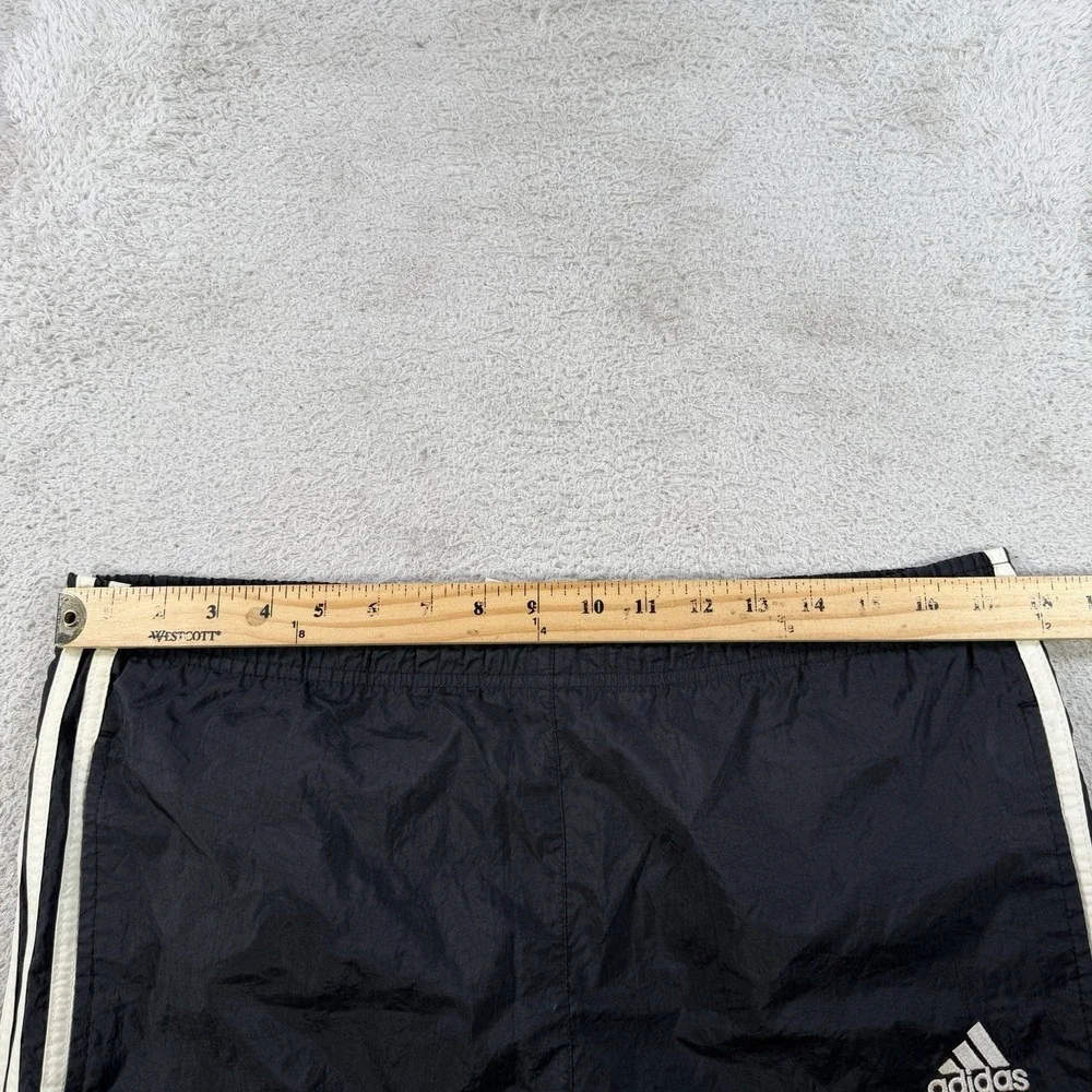 Vintage Adidas Windbreaker Pants Men Medium Black Gym Drawstring Zip Ankle Nylon - Picture 8 of 12